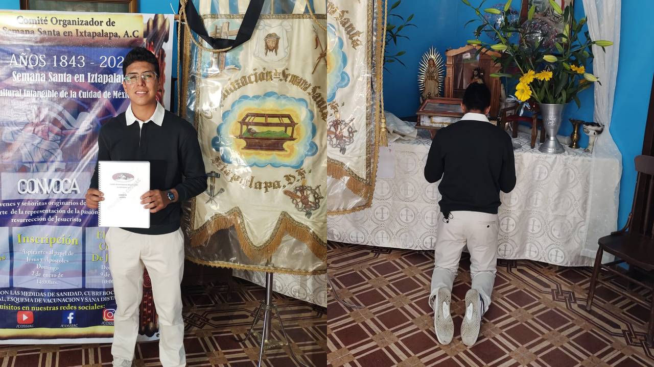 la preparación para ser el Cristo de Iztapalapa