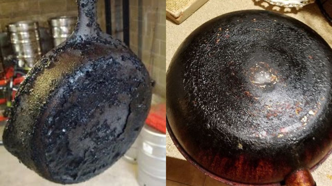 quitar lo negro de los sartenes quemados