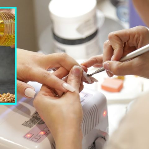 retirar las uñas acrílicas con aceite