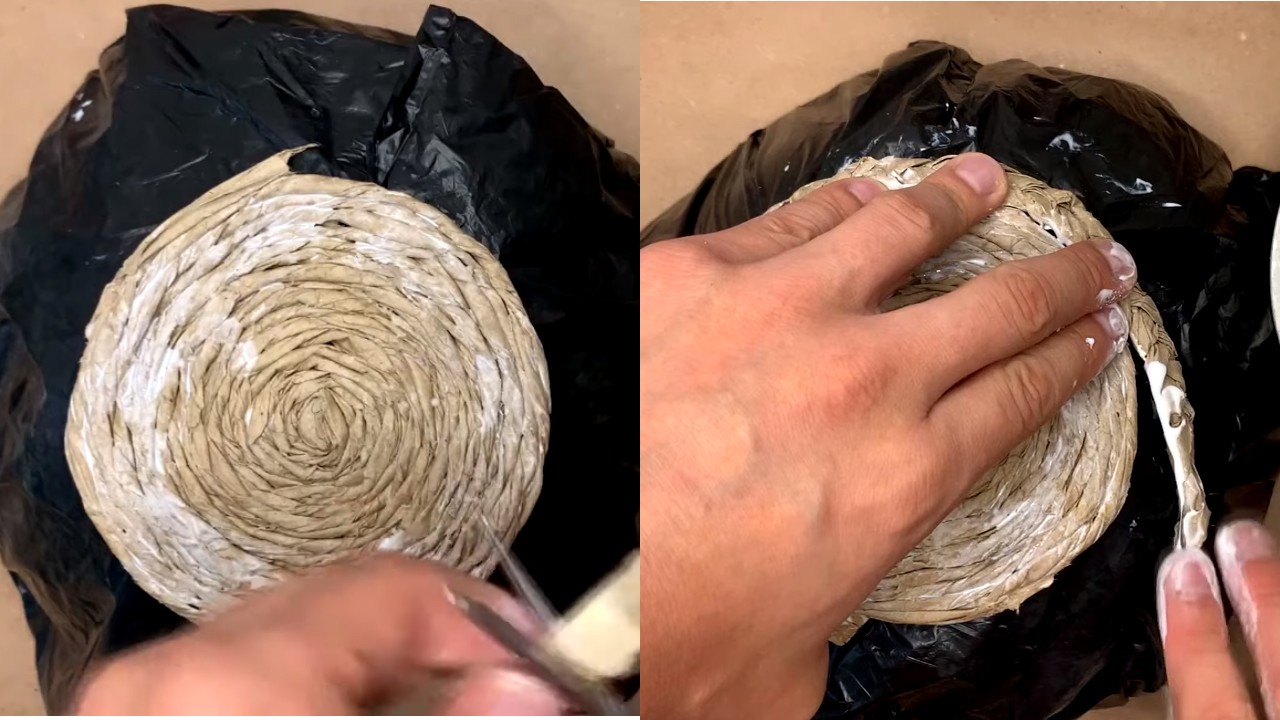 canastas tipo mimbre de papel