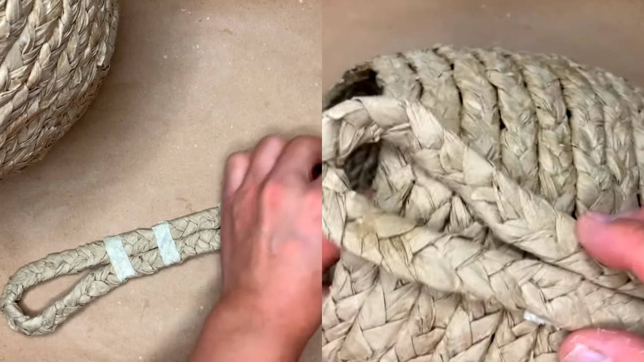 canastas tipo mimbre de papel