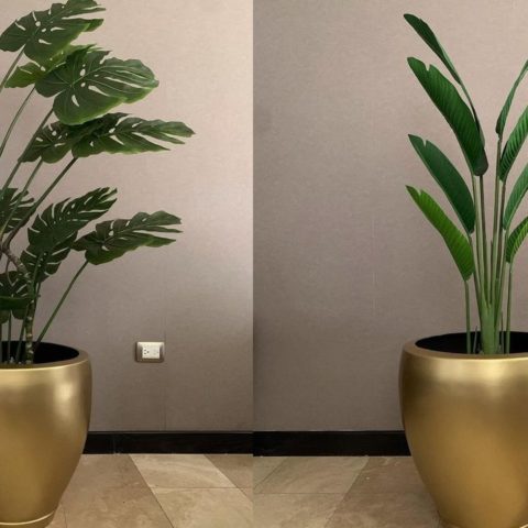 pintar de dorado tus macetas de barro