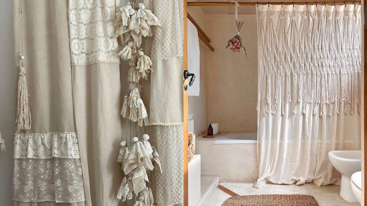 cortinas de baño de tela modernas