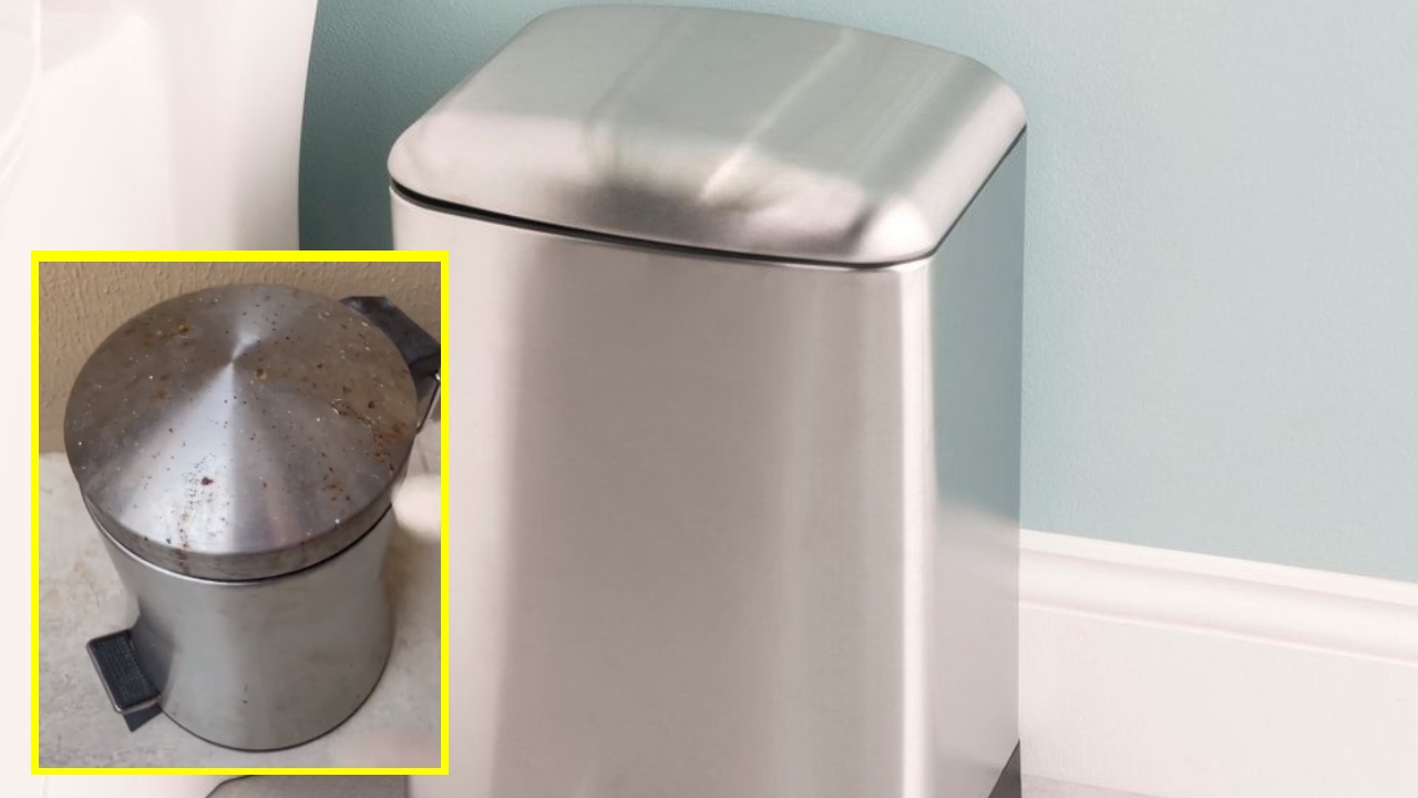 quitar el oxido de botes de basura de acero