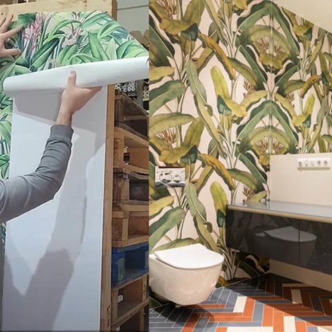 Como poner papel tapiz sobre azulejos