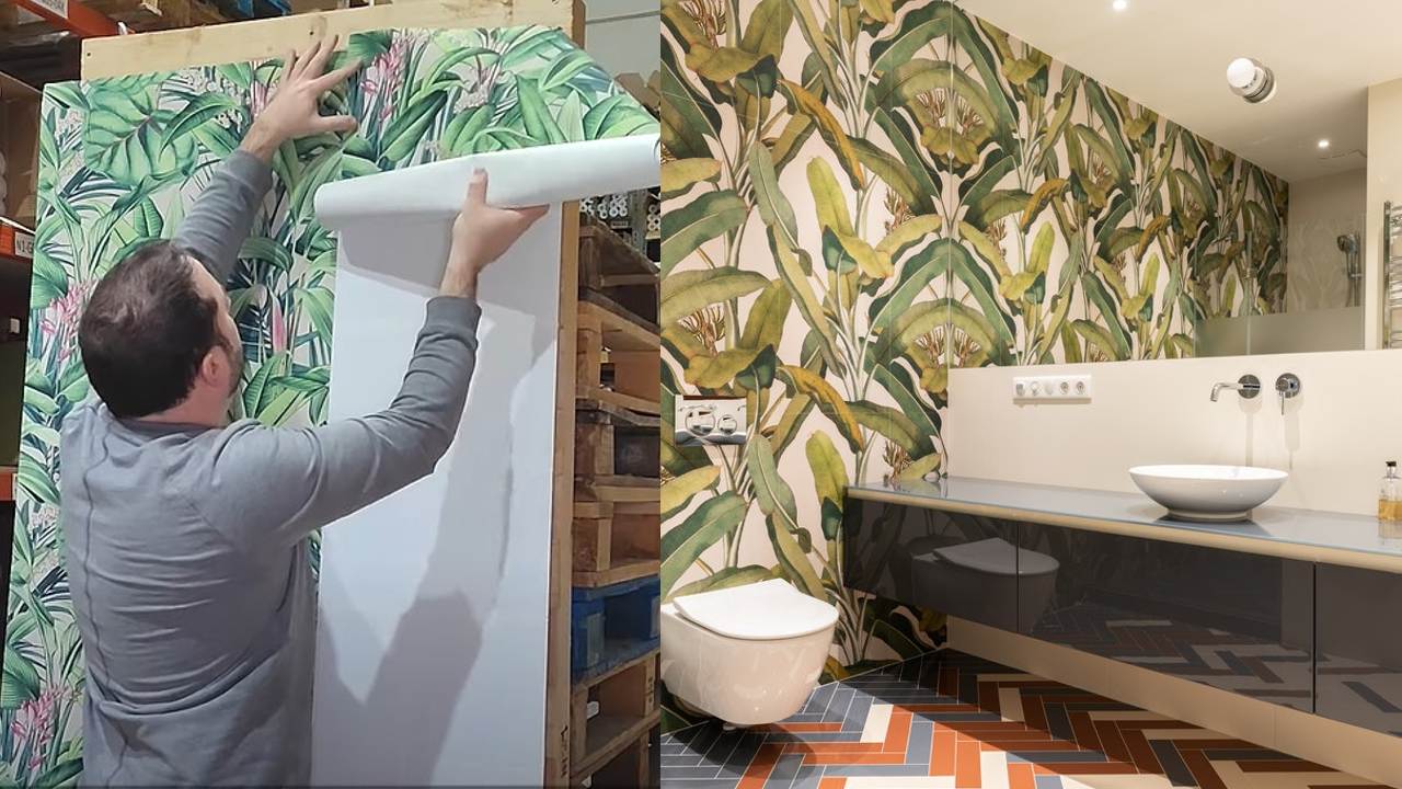 Como poner papel tapiz sobre azulejos