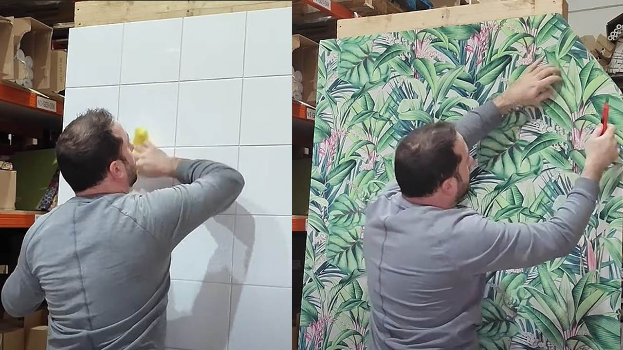 el papel tapiz se puede poner sobre azulejo