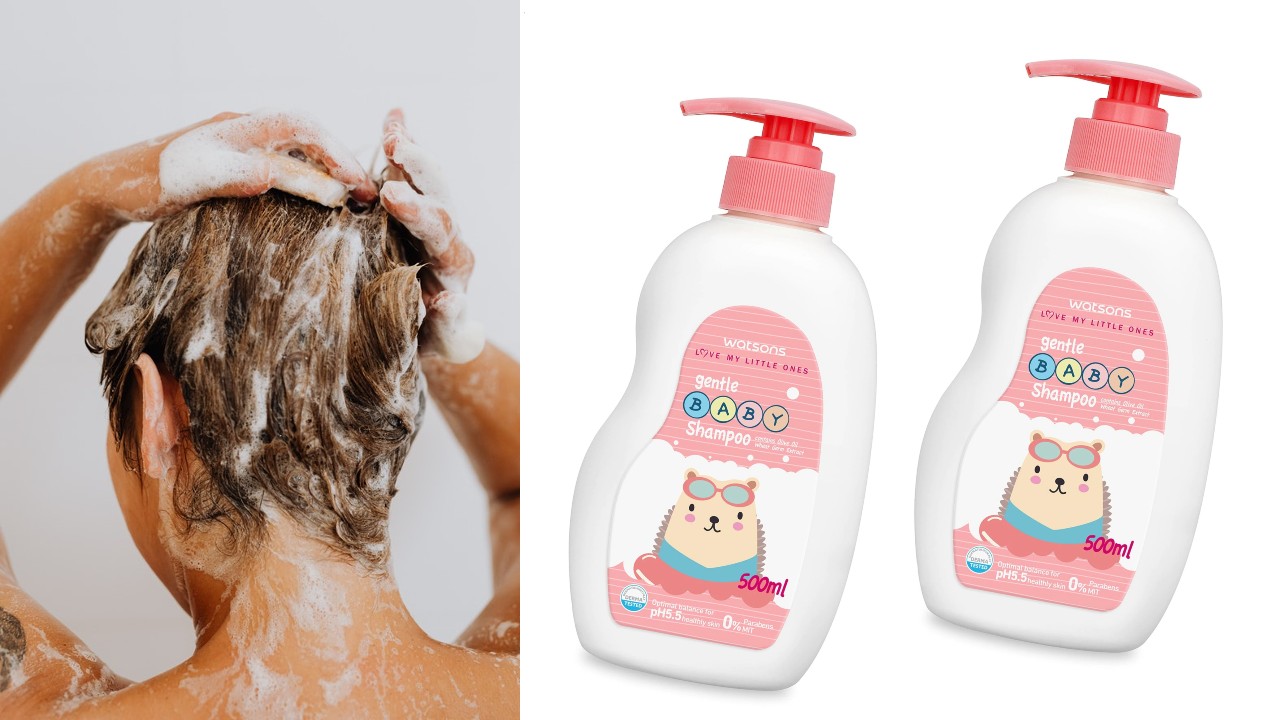 mujeres están usando shampoo de bebé
