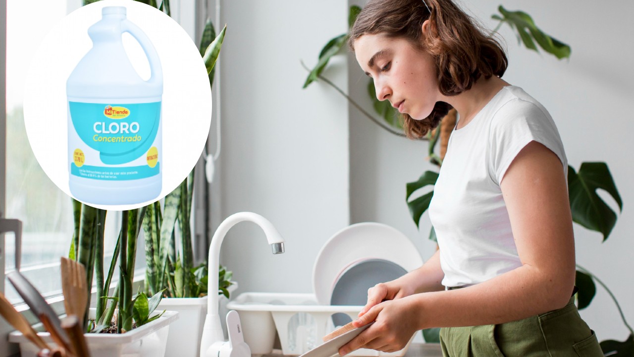 usar cloro al lavar los platos y evitar una intoxicacion