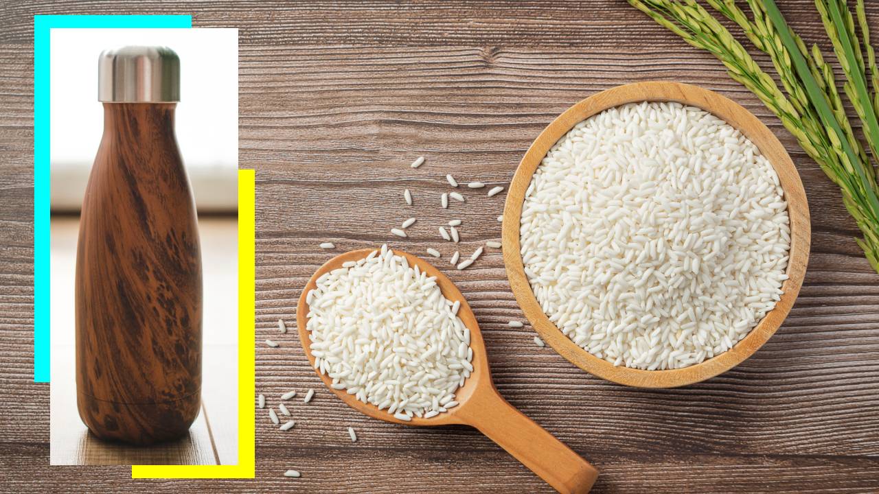 arroz para lavar tus botellas