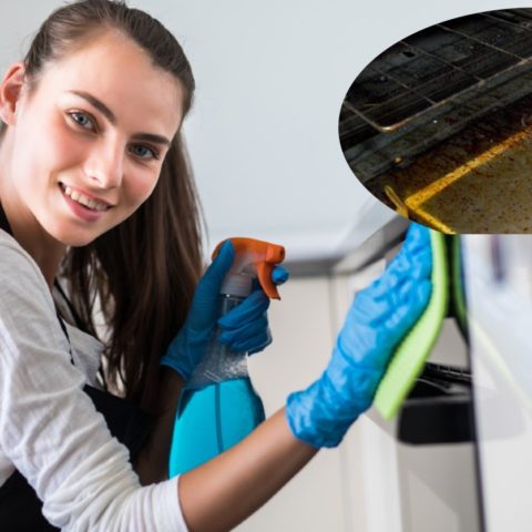 como limpiar el vidrio engrasado del honro