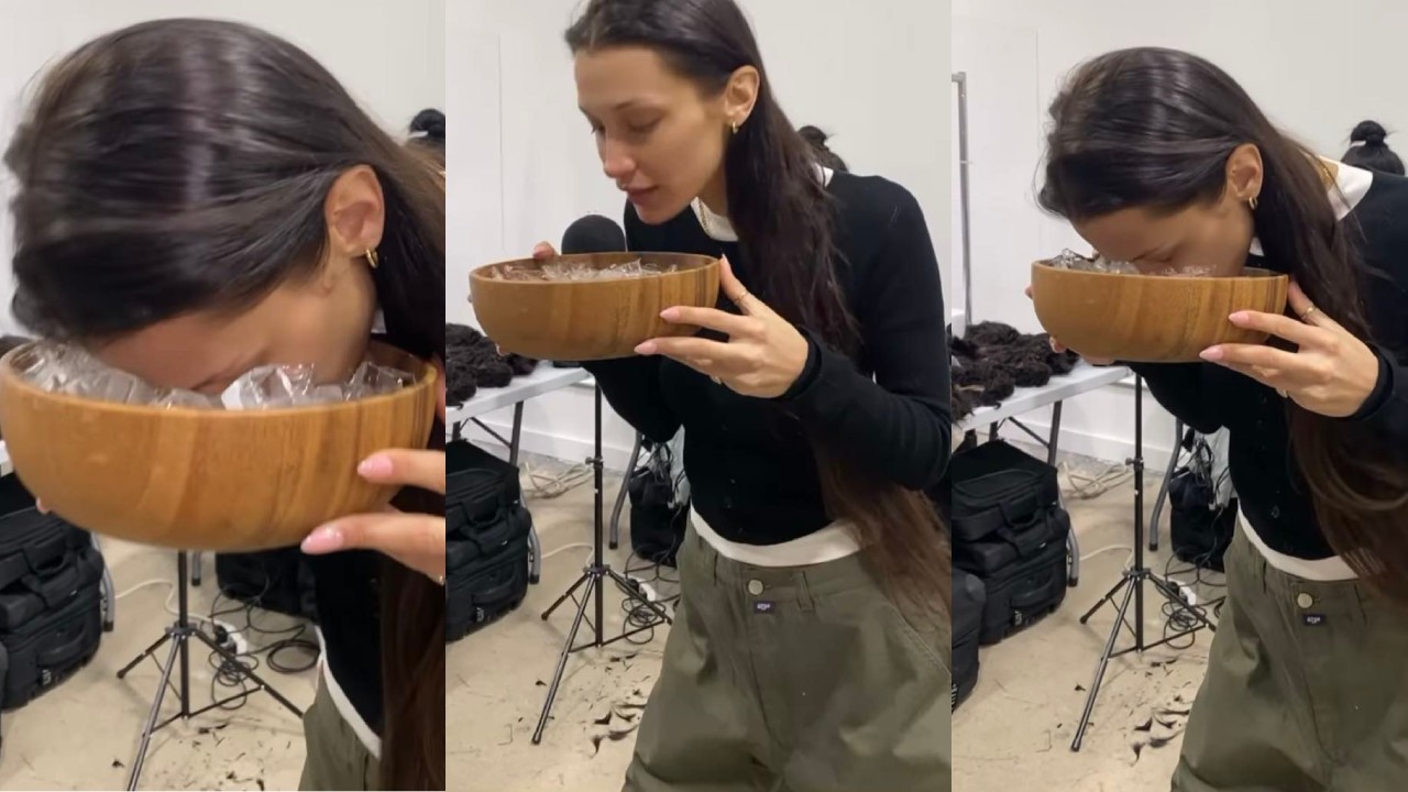 facial de Bella Hadid con hielos que podría ser dañino