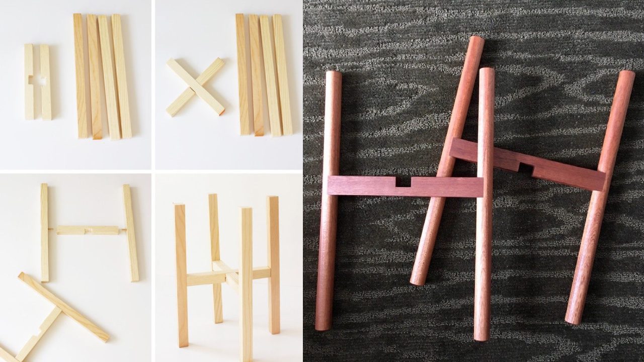 hacer portamacetas con palos de escoba