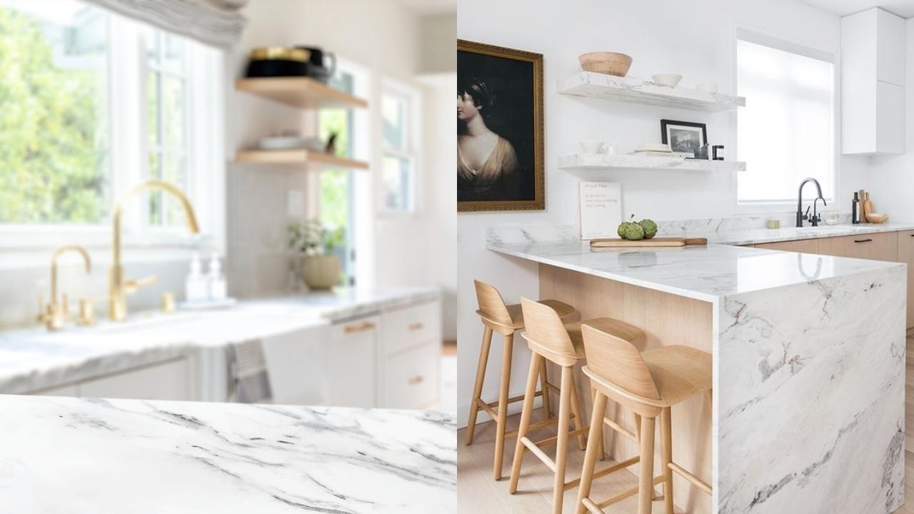 barra de cocina tipo marmol