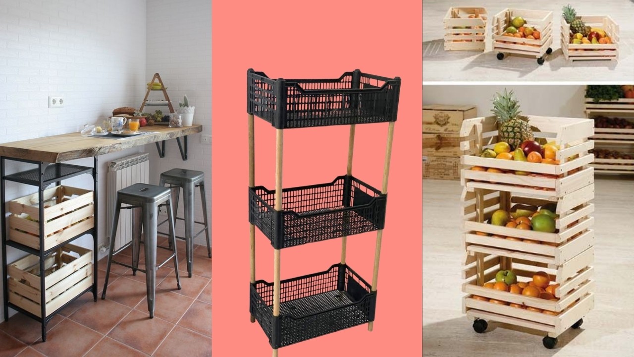 como hacer estante de cocina con huacales