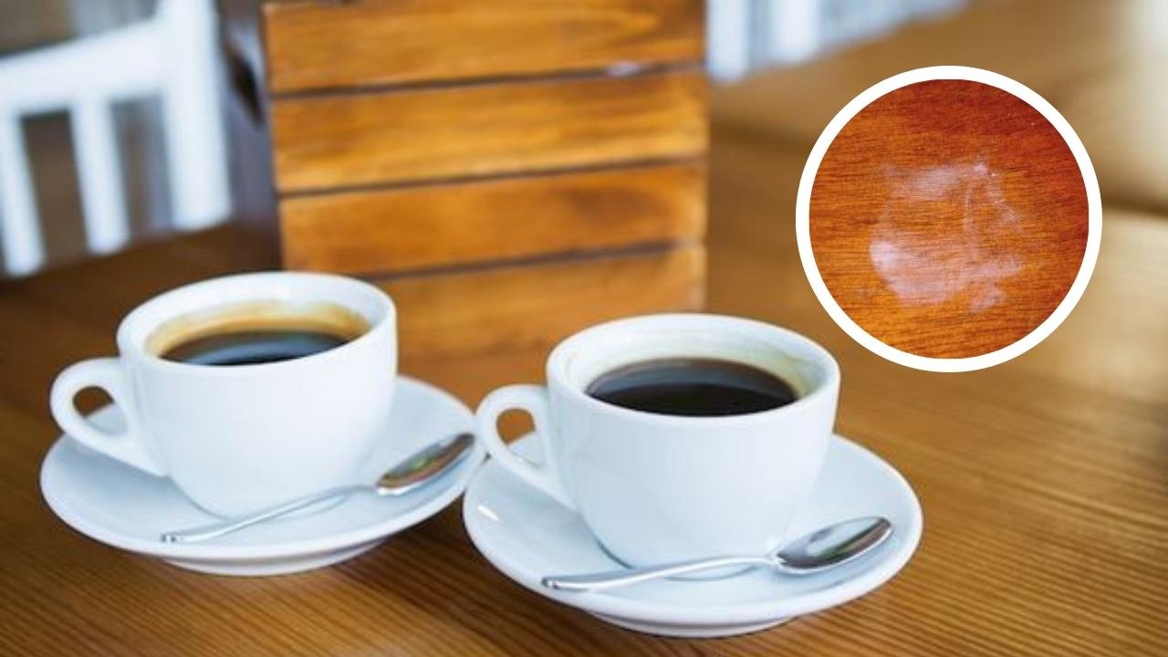 mancha de calor mesa madera