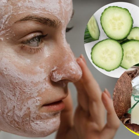 Mascarilla de pepino y aceite de coco