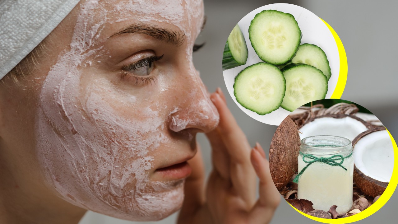 Mascarilla de pepino y aceite de coco