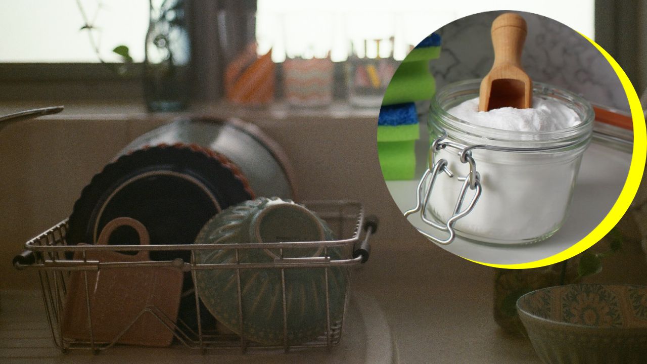 bicarbonato para limpiar el escurridor de trastes