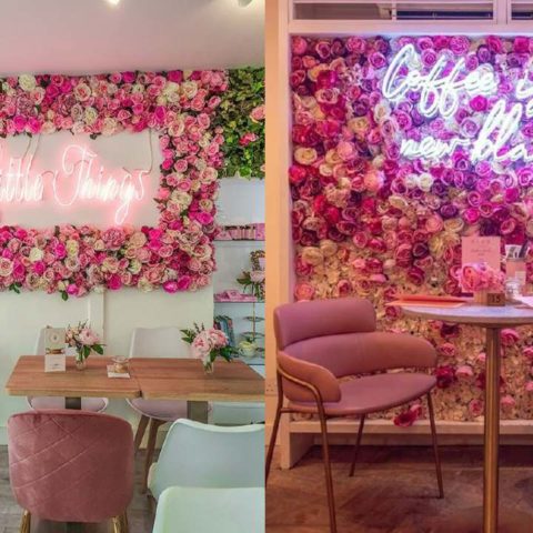 pared de flores de papel