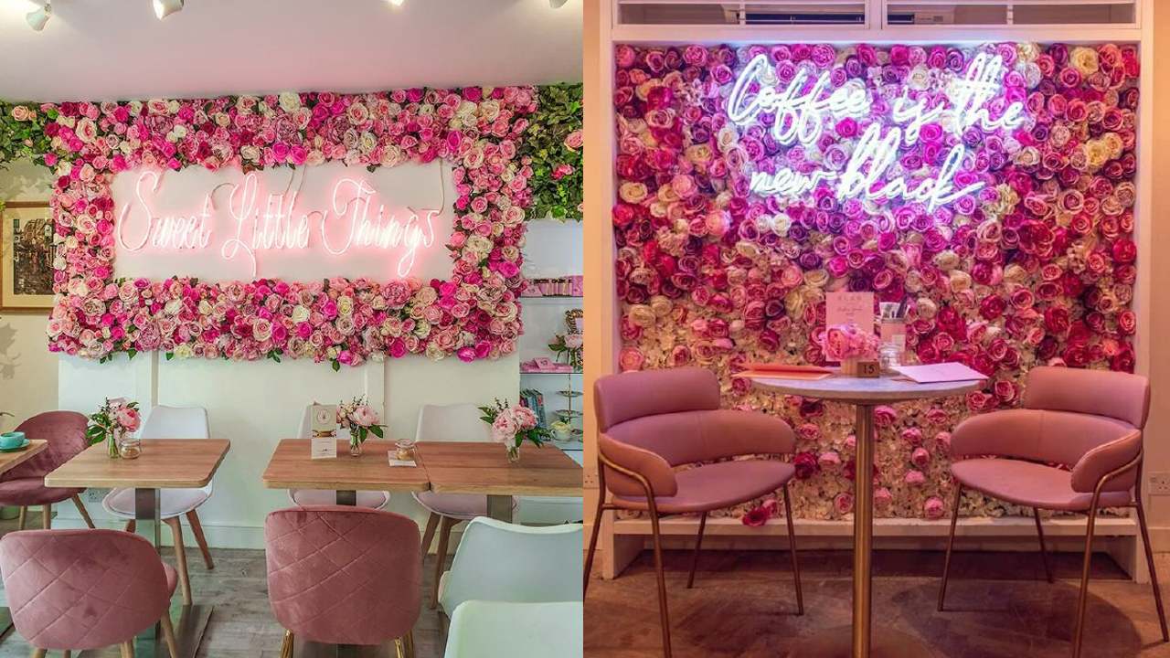 pared de flores de papel