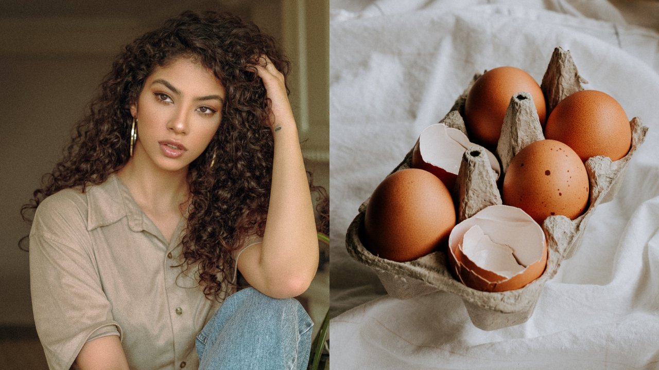 cáscara de huevo para rizar el cabello