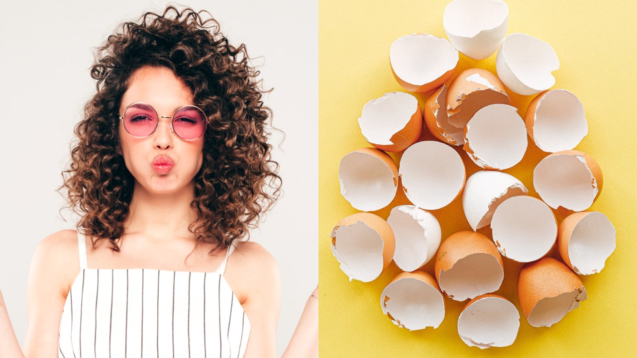 cáscara de huevo para rizar el cabello