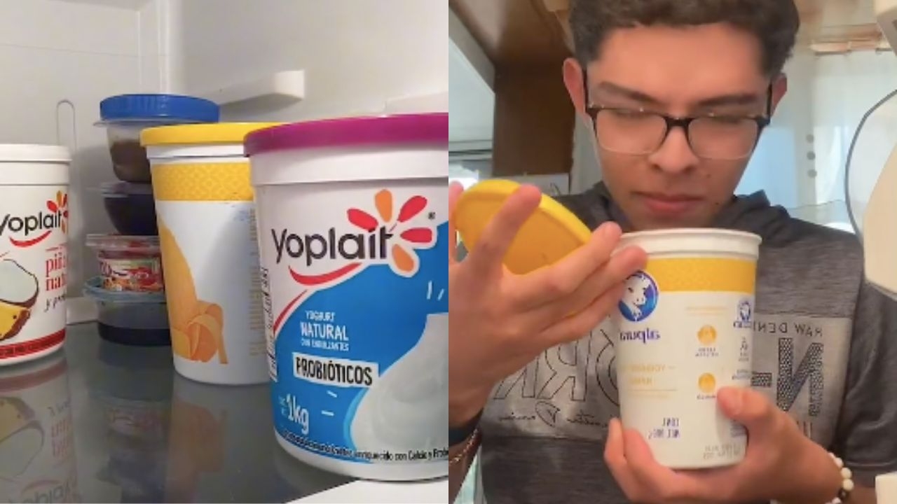 busca pozole entre botes de crema