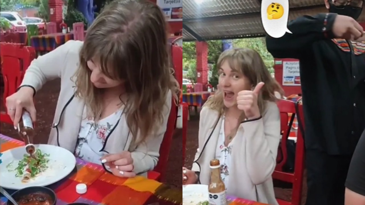 Ucraniana prueba la salsa en México