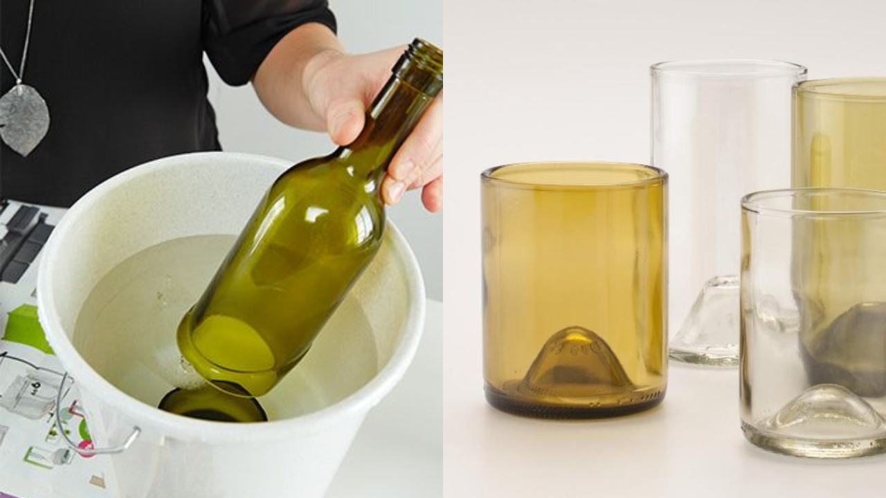 cortar botellas de vidrio con hilo