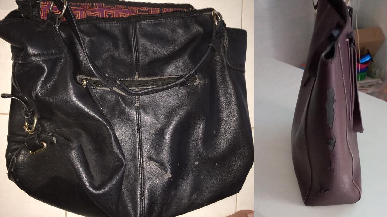 Técnica para reparar un bolso que se está pelando
