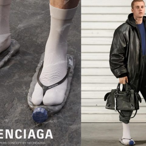 sandalias Balenciaga de botellas aplastadas