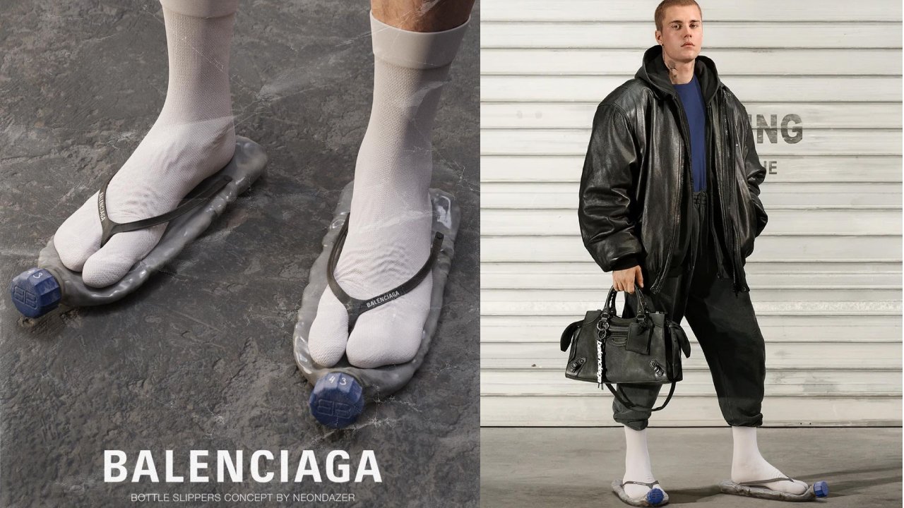 sandalias Balenciaga de botellas aplastadas