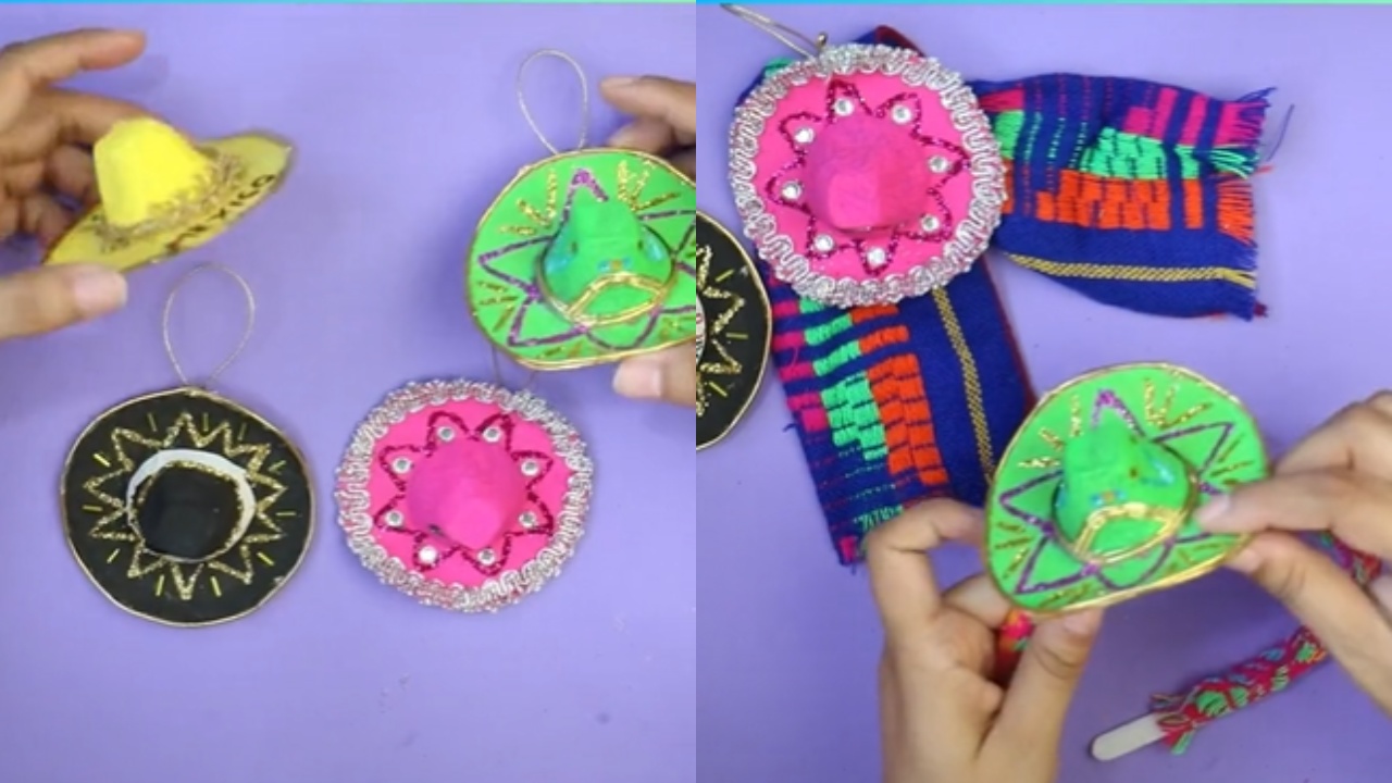 sombreritos charros con cartones de huevo