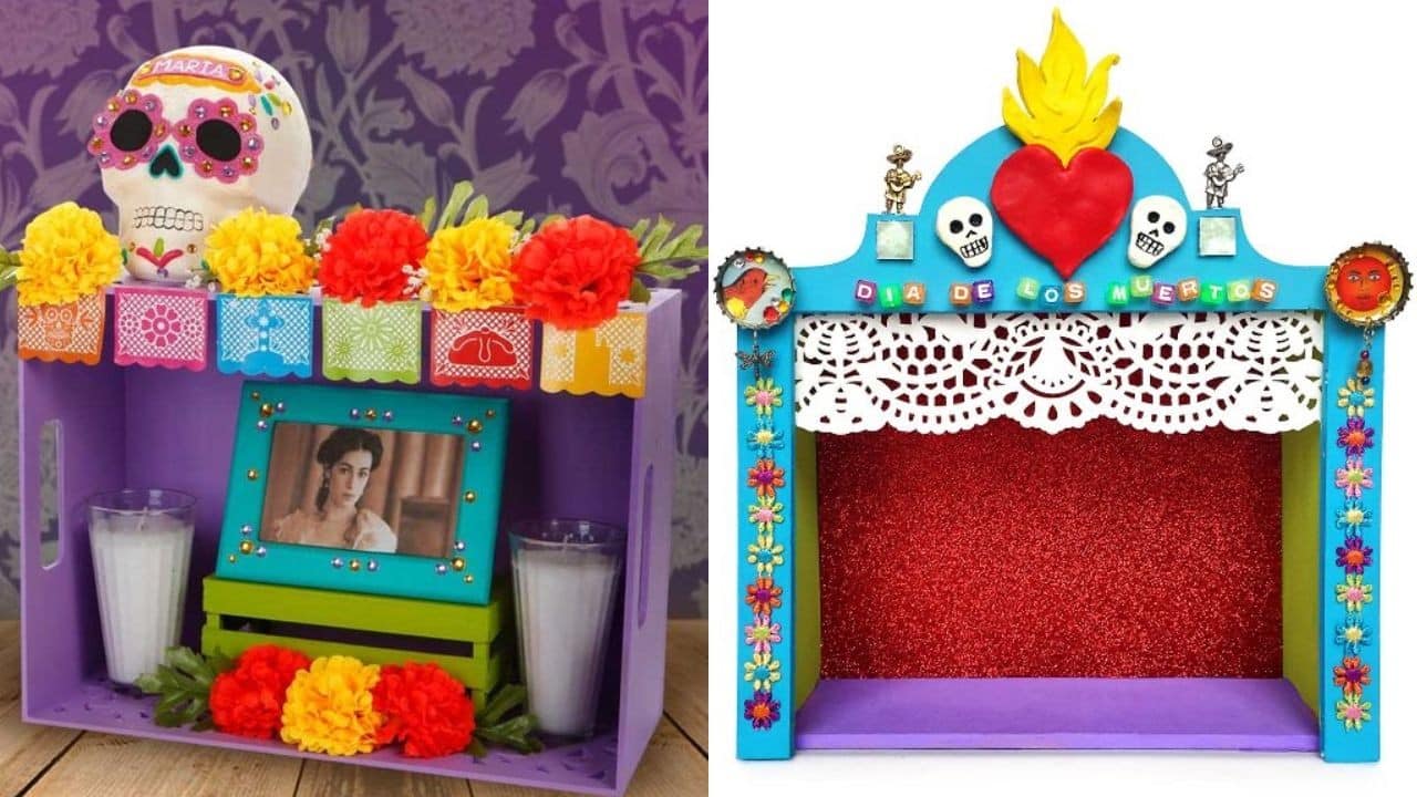 mini altar de muertos caja de zapatos