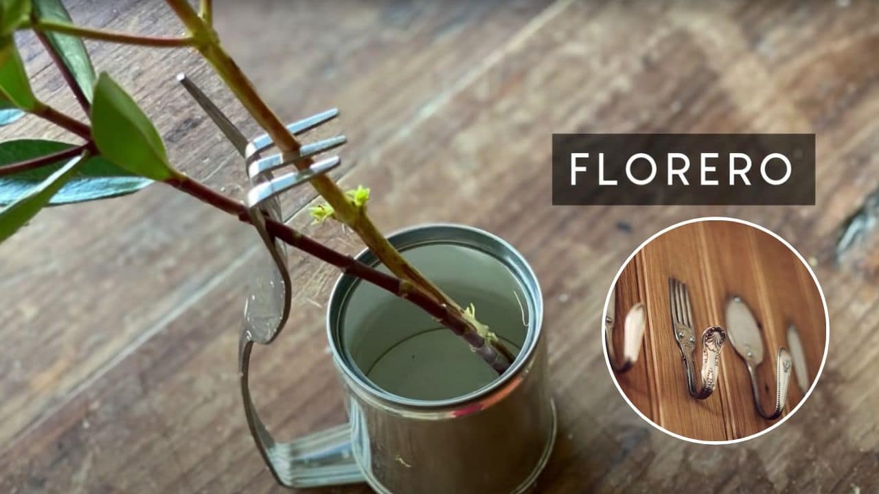 convierte cubiertos viejos en floreros