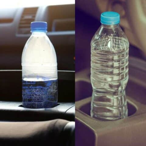 Riesgos de dejar botellas con agua en el carro