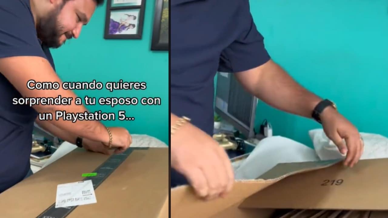 Mujer pide un PlayStation 5 para su esposo y le llega un jabón Foca gigante