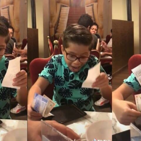 Niño invita a su papá a cenar con sus ahorros