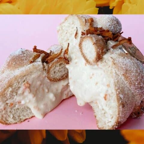pan de muerto crema de cempasuchil