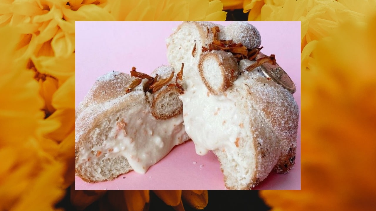 pan de muerto crema de cempasuchil