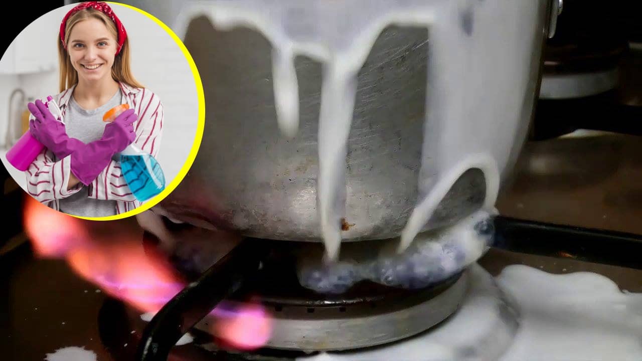 Quitar leche quemada de la estufa