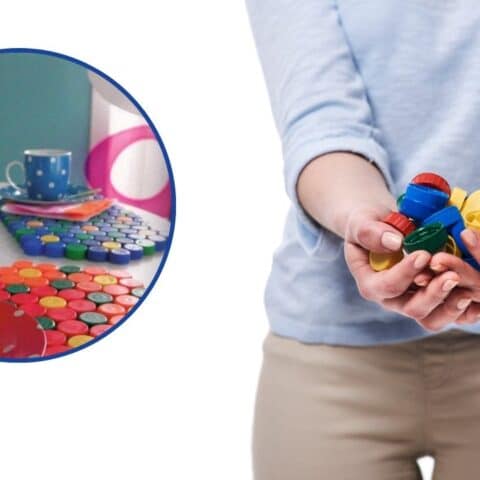 reciclaje con tapas de plastico