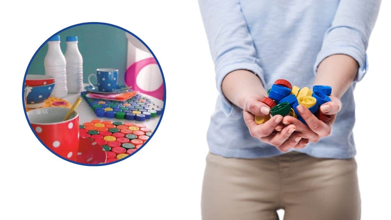 reciclaje con tapas de plastico