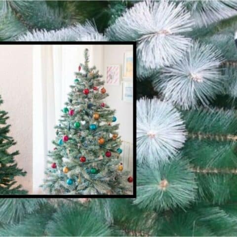 arbol de navidad pintura en spray