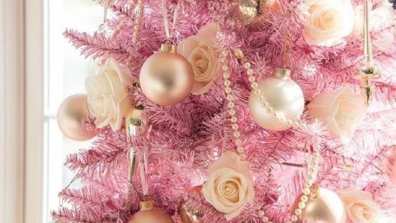 decoracion navidad rosa