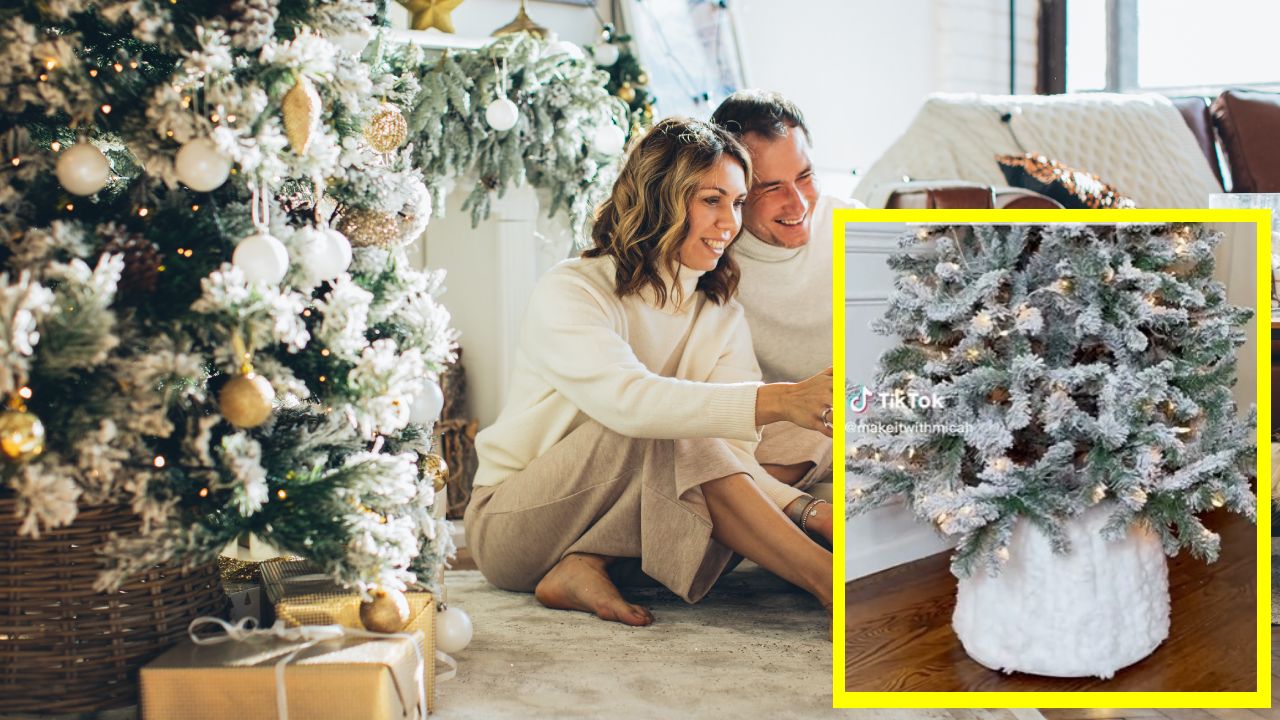 base para tu árbol de Navidad con 100 pesos