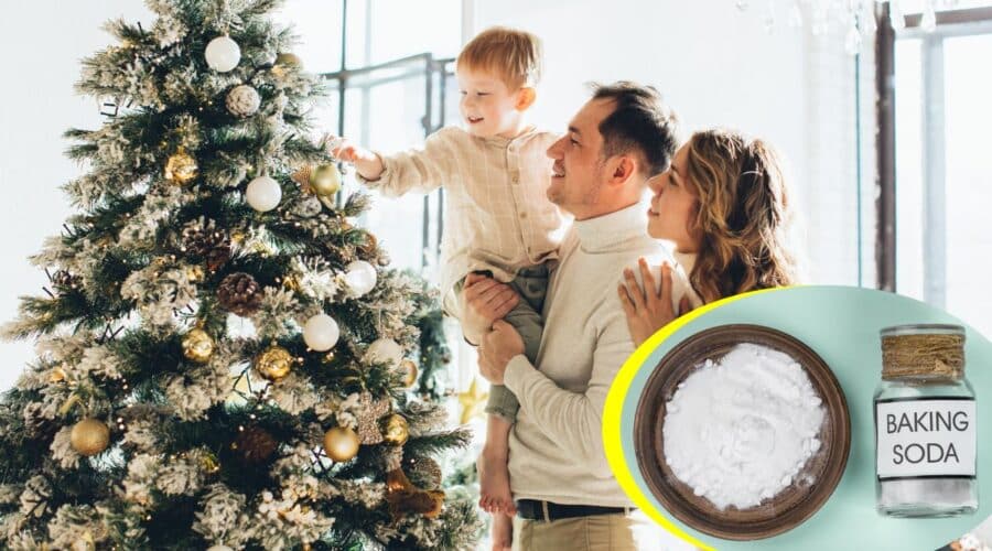 Cómo nevar un árbol de Navidad con bicarbonato