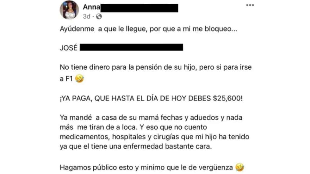 Mujer exhibe a papá por no pagar pensión