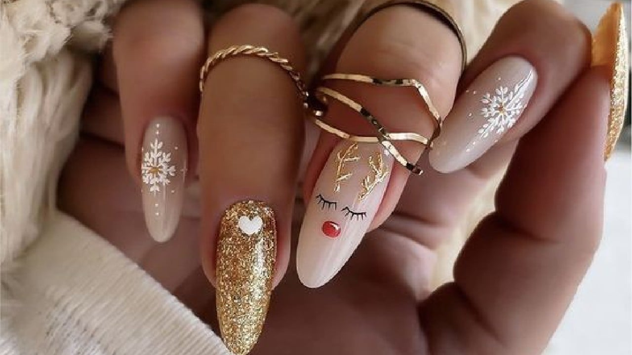 disenos unas navidad